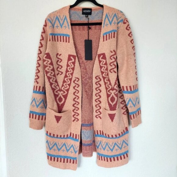 Heimish USA Multi Print Open Front Sweater Cardigan Size S/M NWT - Picture 3 of 8